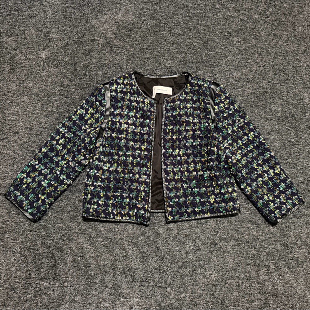 Derek Lam 10 Crosby Green and Navy Tweed Jacket Women's Size 6